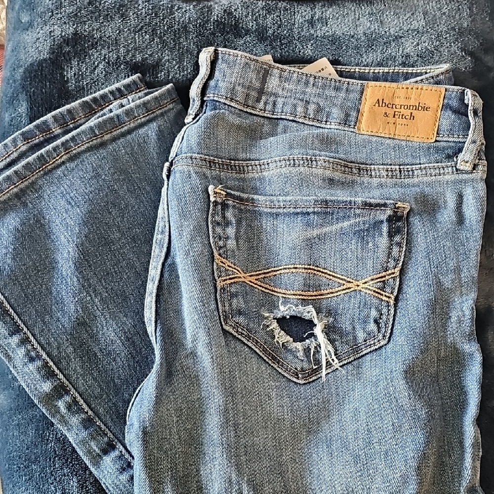 Abercrombie & Fitch Women's Classic Blue Straight Leg Jeans